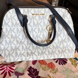 Michael Kors Cream and Black Satchel